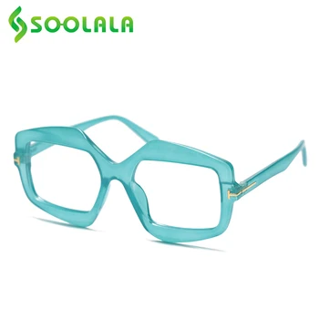 SOOLALA 2021 Нови Нередовни Полигональные Очила За Четене Женски Цветни Дальнозоркие Дальнозоркие очила Очила + 0,5 + 0,75