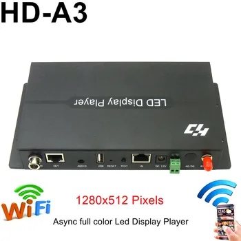 HD-A3 USB + WiFi Пълноцветен Асинхронен Led Дисплей Плейър 1280x512 Пиксела Асинхронен WiFi RGB Led Контролер Карти