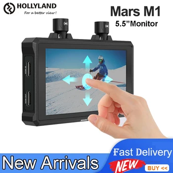 Hollyland Mars M1 Фотоапарат DSLR Поле монитор 1000nit 5.5-инчов сензорен LCD екран Безжично предаване на видео 4K, HDMI