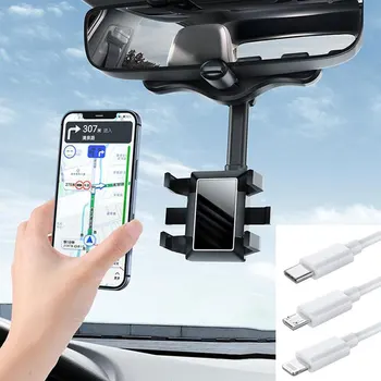 Универсален 360 ° Въртяща Разтегателен Кола Телефона на Огледалото за Обратно виждане За Шофиране Записващо устройство Конзола DVR/GPS Поддръжка на Мобилен телефон
