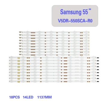 18 бр. Samsung led светлини ленти за 55 инчов LCD телевизор UA55JS7200/UN55JS7000F/55JS7200/UA55JS7200 ивица светлина V5DR-550SCB-R0 V5DR-