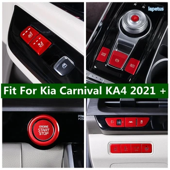 Спирка Стартиране на двигателя/Скоростна смяна на предавките/Дръжка Подлакътник Бутон за Включване Капак Тапицерия Сини Детайли За Kia Carnival KA4 2021 2022