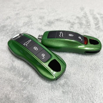 Калъф за Ключове под формата на Миди Mamba Green за Porshe Macan Cayenne Panamera Taycan Cayman, Boxster 718/911 Ключодържател Дистанционно Калъф ABS Аксесоари за Ключове