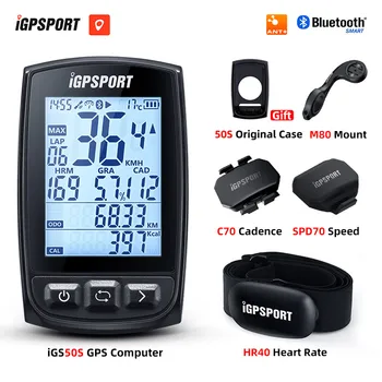 iGPSPORT IGS50S GPS Велосипеден Компютър, Безжичен IPX7 Водоустойчив Велосипеден Цифров Хронометър измерване на Скоростта на ANT + Bluetooth 4.0 И Километража