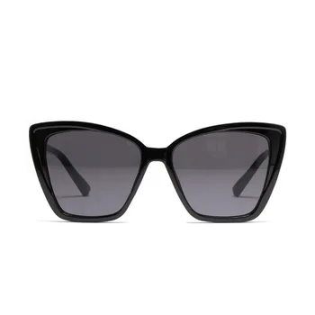 Дамски слънчеви очила от 2021 Дамски Ретро Големи Луксозни Черни Огледални Слънчеви Очила с кошачьим око Женски метални рамки Реколта големи слънчеви очила