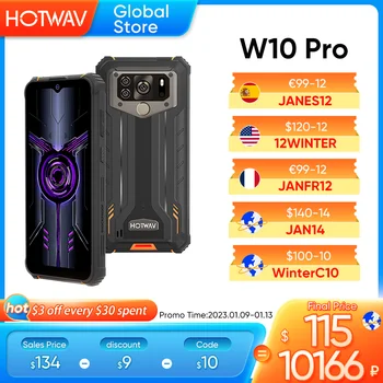 Hotwav W10 Pro Издръжлив смартфон 15000 ма с по-голяма батерия Android 12 Мобилен телефон Восьмиядерный 6,53 Инча на NFC 6 GB 64 GB 20 MP Мобилен телефон