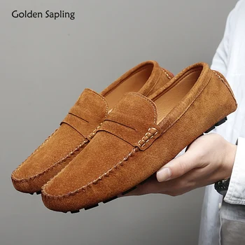 Golden Sapling/модерни мокасини; мъжки ежедневни обувки, без закопчалка на равна подметка за отдих; Удобни обувки за шофиране; класически мъжки официални лоферы