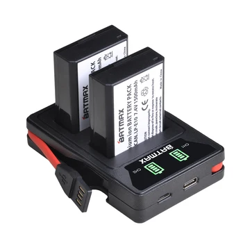 Batmax LP-E10 LP E10 LPE10 Батерия + LED USB Двойно Зарядно устройство с пристанище Type C за Canon EOS 1100D 1200D 1300D 2000D Rebel T3 T5 T6