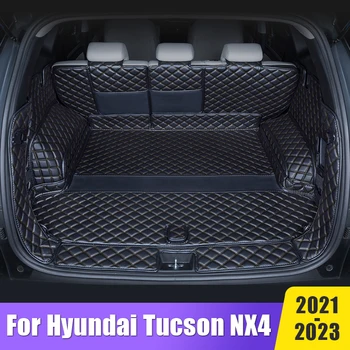 Защитни Постелки За Багажник на Кола на Hyundai Tucson 2021 2022 2023 NX4 N Line Карго Подложка Килими Калъф Тампон Аксесоари, Интериор, ски Багажник