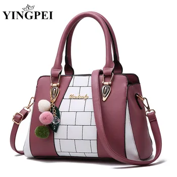 YINGPEI дамски чанти от изкуствена кожа, чанти за жени, луксозни чанти, маркови кожени чанти, дамски чанти-незабавни посланици с пискюли