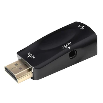 1080P HDMI-съвместим Мъжки към Женски VGA Конвертор Адаптер + 3,5 мм Аудио Видео Конектор Full HD PC преносим Компютър Дисплей Проектор