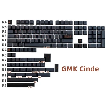 140 Ключове/, определени GMK Cinder Keycaps PBT Оцветител в Основата Капачки За Ключове Череша Профил За Ключодържател Q1 Q2 K2 65% 75% Anne GH60 GK64 Poker HHKB