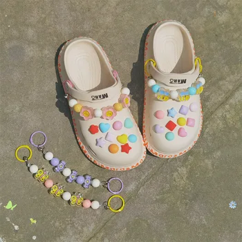 PVC крокодил обувки окачване мути-цвят sharp ред верига комплект Интимни Аксесоари jibz за croc сабо Украса човек обувки подаръци за деца