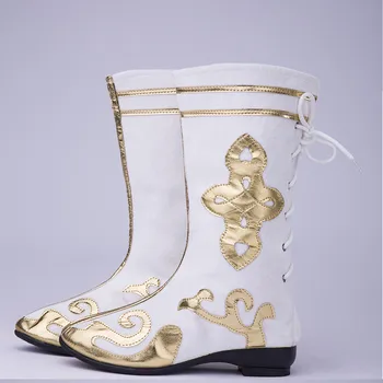 китай е древна обувки монголски танцови ботуши фехтовач cosplay обувки националната облекло, аксесоари фестивал на танца народен танц