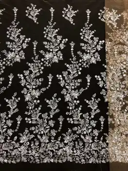 Висококачествена тъкан от мъниста, френски тюл, сетчатое дантела/бродерия на мъниста, африканска лейси кърпа за Вечерни рокли, сватбена рокля, парти