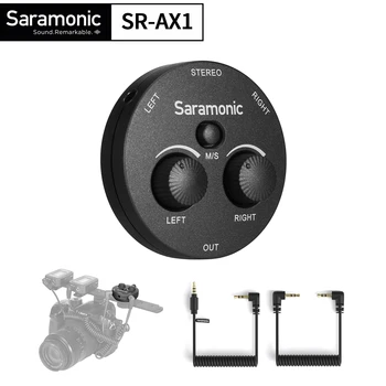 Аудиоадаптер Saramonic AX1 с 2-канальным микрофон, без батерия за огледално-рефлексни Беззеркальных видеокамери, Смартфони Записващи устройства