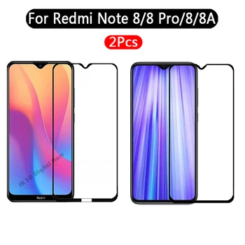 2 бр. Закалено Стъкло За Xiaomi Redmi Note 8 Pro Защитно фолио е с пълно покритие на Redmi note 8 8A Премия Защитно стъкло