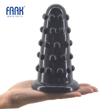 FAAK Голяма анален накрайник мъниста анален вибратор с релефни точки секс играчки за жени, мъже огромна анален накрайник масаж на ануса, вагината стимулация секс шоп