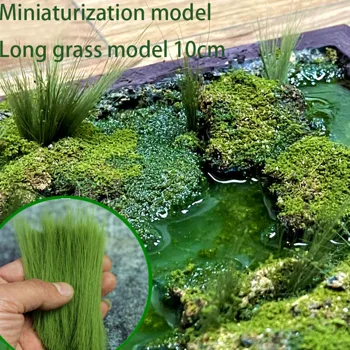 Умален модел Дългата трева модел 10 см Хо влак пясък маса направи си САМ ръчно изработени материали Чанта 20 г
