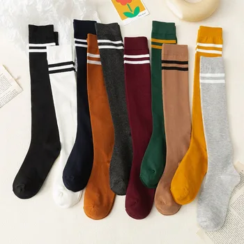 1 Чифт Закачливи Чорапи, Чорап, Нови Модни Дамски Чорапи, дамски памучни Чорапи на Райета в стила на Колежа, Кавайные сладки Дълги Чорапи и интериор в японски стил