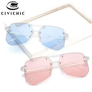 CIVICHIC Уникални Дамски Модни Слънчеви Очила 2017 Маркови Дизайнерски Очила Персонализирани Улични Капаче Oculos De Sol Без Рамки Gafas E384