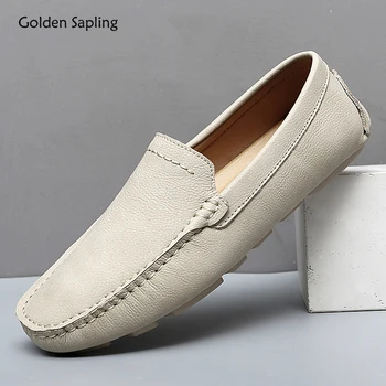 Golden Sapling/Модни мъжки Лоферы от естествена Кожа, Мъжки Ежедневни Обувки; Дишащи Обувки За Шофиране на равна Подметка; класически Лоферы За Шофиране