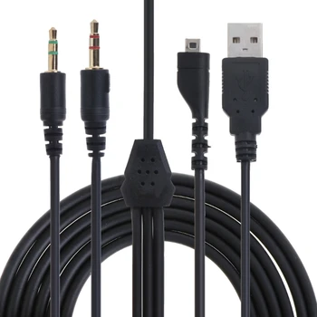 Подмяна на RGB USB 3.5mm Микрофон аудио кабел Сплитер Кабел за SteelSeries Arctis 3 5 7 Pro Жичен Безжичен Детска Слушалки