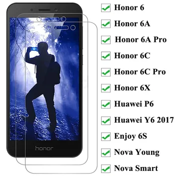 2 Бр. Защитно фолио От закалено стъкло, За да се Honor 6 6A 6C Pro 6X6 Play Защитно Стъкло За Huawei P6 Enjoy 6S Nova Young Smart Y6