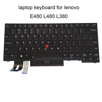 Клавиатура с подсветка за Lenovo Thinkpad E480 L480 L380 Йога T480s САЩ Английски черен в trackpoint 01YP360 01YP520 01YP280 SN20P33310