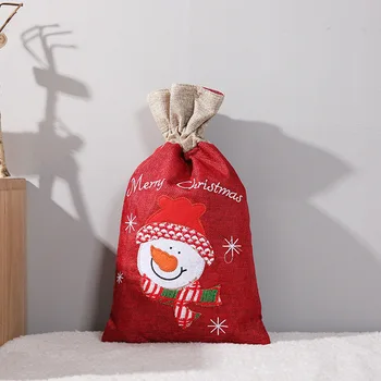Коледна Украса на чанти, спално Бельо, Творчески Ябълка Опаковки, Чанти Подпори За Дейности Старецът Сняг Подарък Чанта Едро Санта Чанти