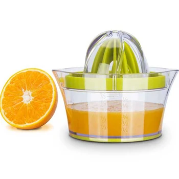 Сокоизстисквачка за цитрусови плодове, лимони и портокали 4 в 1, Ръчна ръчна Сокоизстисквачка с вграден мерным чаша и Теркой, Удължител с плъзгане капак