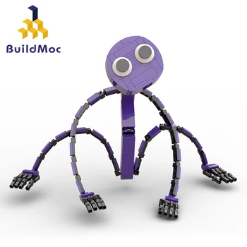 BuildMoc Дъгата Лилаво Чудовище Динозавър Строителни Блокове Набор От Игри Характер Карикатура На Идеята За Играчка За Деца, Детски Рожден Ден, Подарък За Коледа