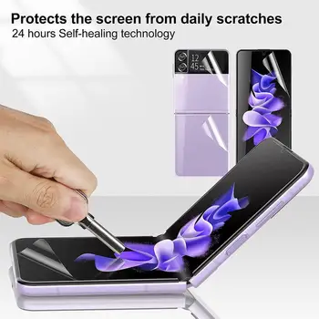 Гидрогелевая Фолио за Samsung Galaxy Z Flip 3 5G Задната и Предната Защитно Фолио За екрана На Sansung Z flip3 screen Protectors Zflip 3 Не Стъкло