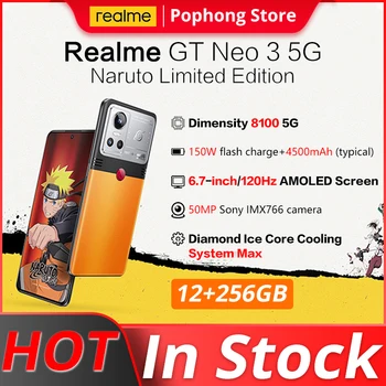 Мобилен телефон Realme GT Нео 3 6,7 инча AMOLED 120 Hz 12 GB RAM 256 GB ROM 8100 Восьмиядерный 150 W Зарядно Устройство