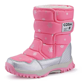Детски обувки, Зимни обувки за момчета и момичета, Детски зимни обувки на платформа с плетене на една кука и линия, водоустойчив нескользящая обувки за деца от 3 до 12 години