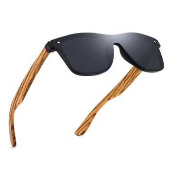 YIMARUILI Модерен и удобен Цели дървени Поляризирани очила Без рамки Бамбукови слънчеви очила, Мъжки и женски 8021
