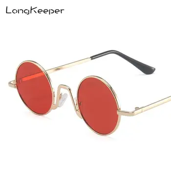 Класически Червени Малки Кръгли Слънчеви Очила Мъжки 2021 Луксозни Маркови Дизайнерски Vintage Слънчеви Очила За Мъже/Жени Слънчеви Очила Oculos De Sol