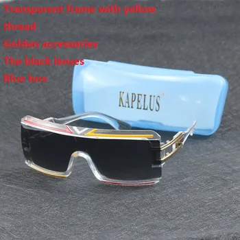 KAPELUS Прозрачни слънчеви очила за жени Ocean slice ежедневни слънчеви очила Голяма метална дограма за слънчеви очила 4024w UV400