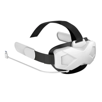 Акумулаторна Главоболие каишка е с Регулируема лента за глава Намалява натиска върху лицето 6 часа работа, Съвместимост с виртуална слушалки Oculus Quest 2