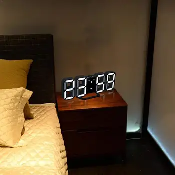 Модерните Стенни Часовници Таймер 3D LED Дигитални Стенни Часовници Температурни Часовници