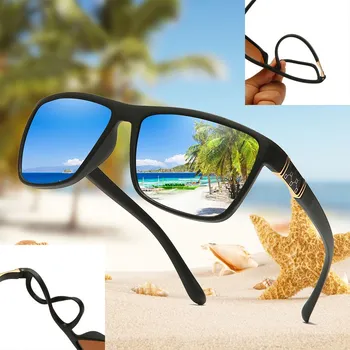 Tr90 Поляроид Слънчеви Очила Квадратни Гъвкави Шофиране Гумени Квадратни Слънчеви Очила на Известни марки Мъжки Поляризирани Слънчеви Очила за Жени, Мъже