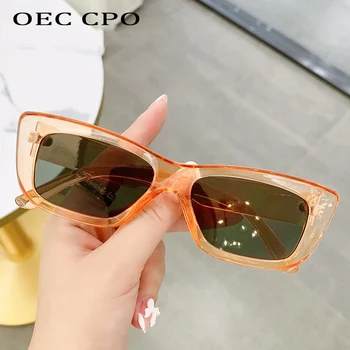 OEC CPO Модни Малки Правоъгълни Слънчеви Очила Дамски Vintage Слънчеви Очила Дамски Нюанси UV400 Квадратни Очила Steam Punk Очила O1305