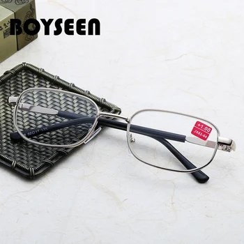 BOYSEEN 2020 Нови Метални Очила За четене Далекогледство Влакна Височина на Степента на +400/+450/+500/+550/+600 Очила за възрастните хора