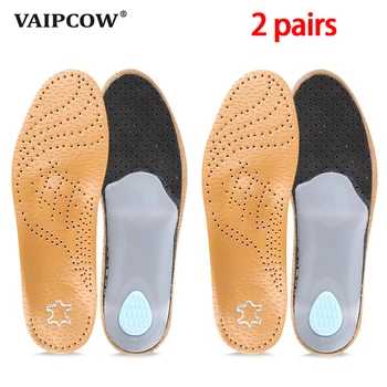 VAIPCOW, 2 двойки от висококачествени кожени ортопедични стелки за Плоскостопия, Супинатор, ортопедични обувки, Стелки за обувки за мъже и жени