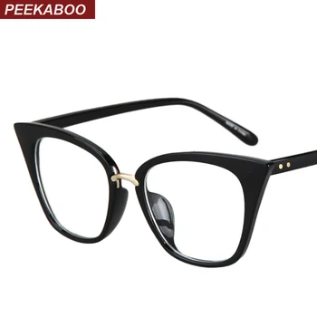 Peekaboo, новост 2018, модни рамки за очила с кошачьим око, оптичен марка, дизайн, реколта рамки за очила с кошачьим око, женски прозрачни черни леопардовые