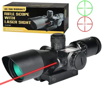 Тактически Червената Точка на Лазерния Мерник на 2,5-10X40 Очите С Червена Зелена Подсветка Червен Лазерен Мерник Ловна Оптика на Въздушна Очите