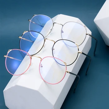 2023 Модерни Компютърни Очила Анти-Синя Светлина Точките Метални Ретро Очила Рамки Антибликовые Очила С Прозрачни Лещи Фалшиви Gla