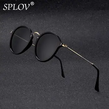 Нов Прием на Кръгли Слънчеви Очила с покритие Ретро Мъжки Дамски Маркови Дизайнерски Слънчеви Очила Реколта огледални очила