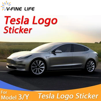LM 3 бр. Стикер Черен Модел Автомобил Tesla Защита на Лого Модификация Тапицерия на Волана/Багажника Предни/Задни Багажника Стикер с Логото на