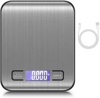 USB Цифрови Кухненски Везни 5 кг/1 грам Хранителни Многофункционални Везна От Неръждаема Стомана с LCD дисплей за Измерване на Унция, Инструмент За готвене, Печене